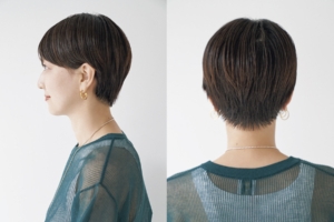 ヘアスタイルの好きなところは？ 「ナチュラルにスタイリングすればマニッシュに、サイドを耳にかければ女っぽくなれるところがお気に入り」 ショートヘアにしたきっかけは？ 「ボブに飽きてきたころ、スタイリストさんに“イメチェンしたい”と伝えたらショートを提案してくれました」 サロン名と担当者は？ 「TO/REの加藤隆行さん。長いお付き合いでセンスを信頼しているのでデザインはいつもお任せしています」