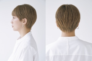 ヘアスタイルの好きなところは？ 「スタイリング剤を使ってタイトにしたりふんわりさせたりすることで印象を自在にコントロールできるところ」 ショートヘアにしたきっかけは？ 「人生を振り返るとショート歴のほうが長いんです。短い中でニュアンスやレングスをアレンジして楽しんでます」 サロン名と担当者は？ 「nanuku shibuyaの高橋忍さん。ショートが得意で少し攻めたスタイルに仕上げてくれるところが好きです」