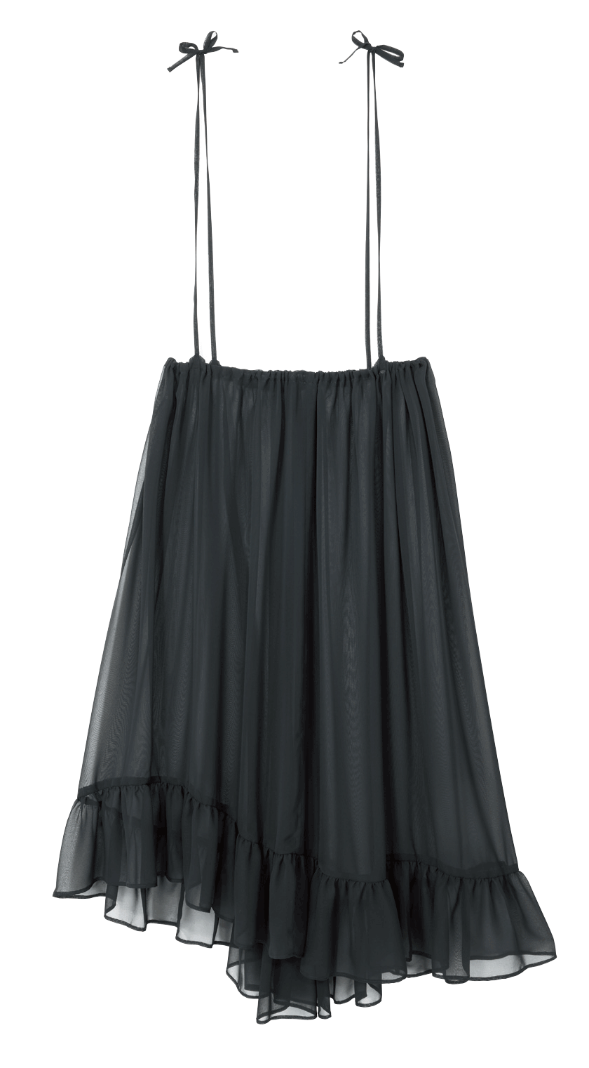 ニットドレスとダウンベストのひとテク【スタイリスト樋口かほりさんによる シンプル派のための重ね着ガイド】使えるスカート