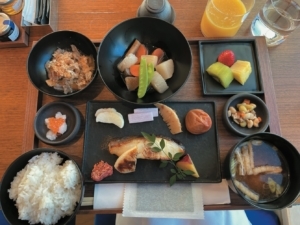 ホテルの朝食は和食で