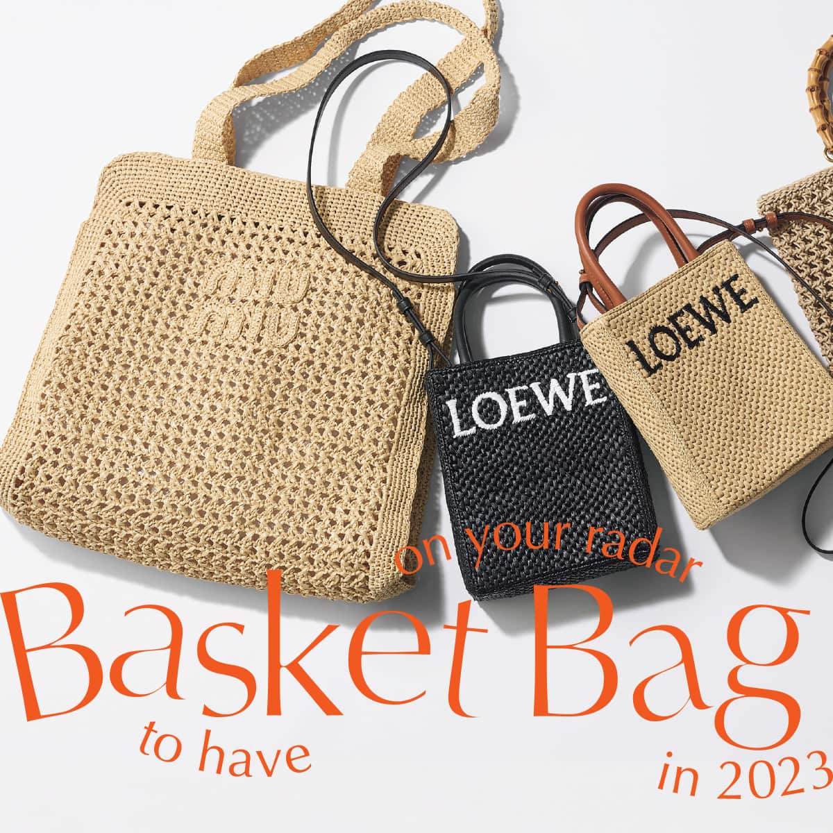 LOEWE ロエベ かごバッグ フォント トートバッグ スモール ナチュラル