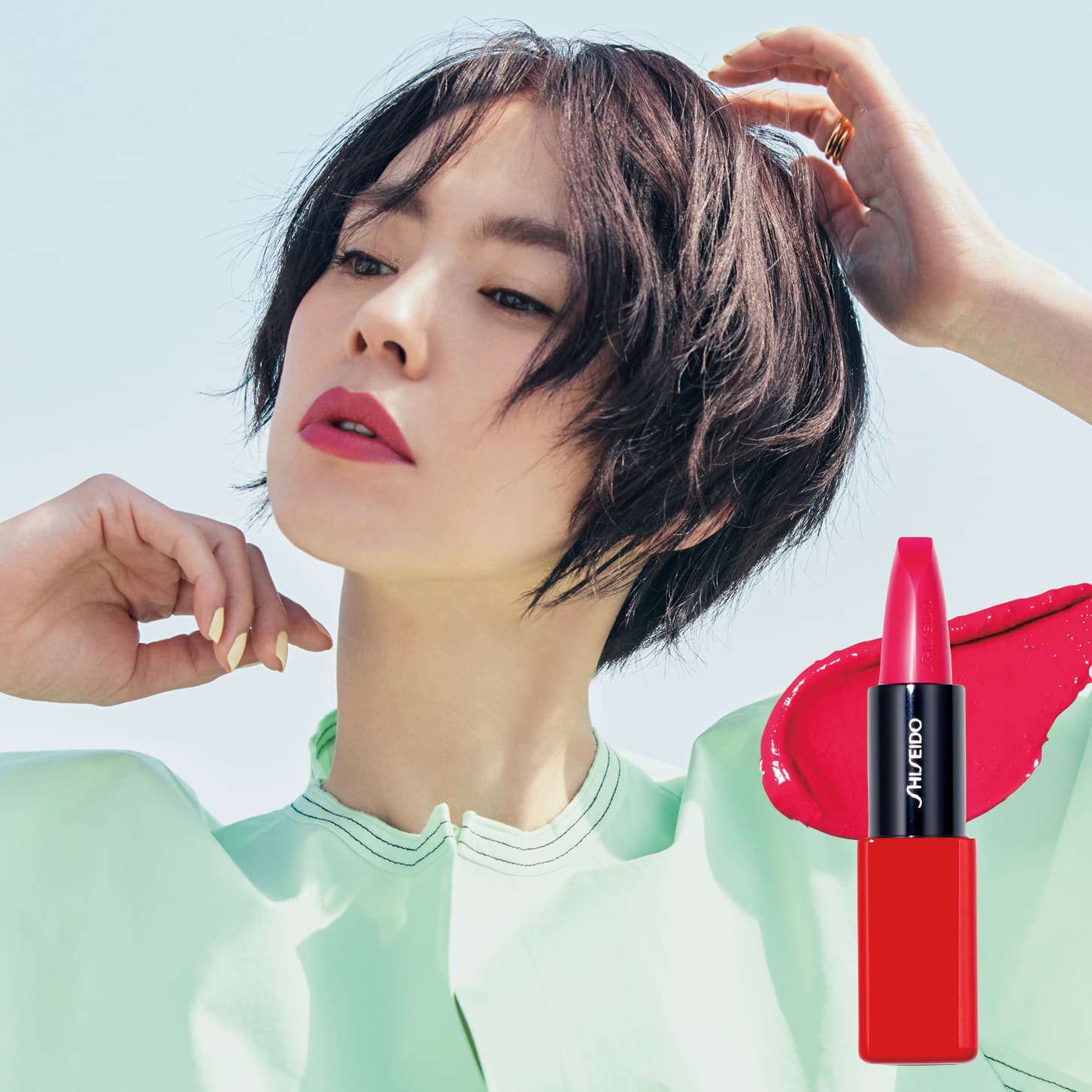 メイクアップ新品 AIKO ONOさん提案。洒落顔になる【SHISEIDO】のフューシャピンク色で