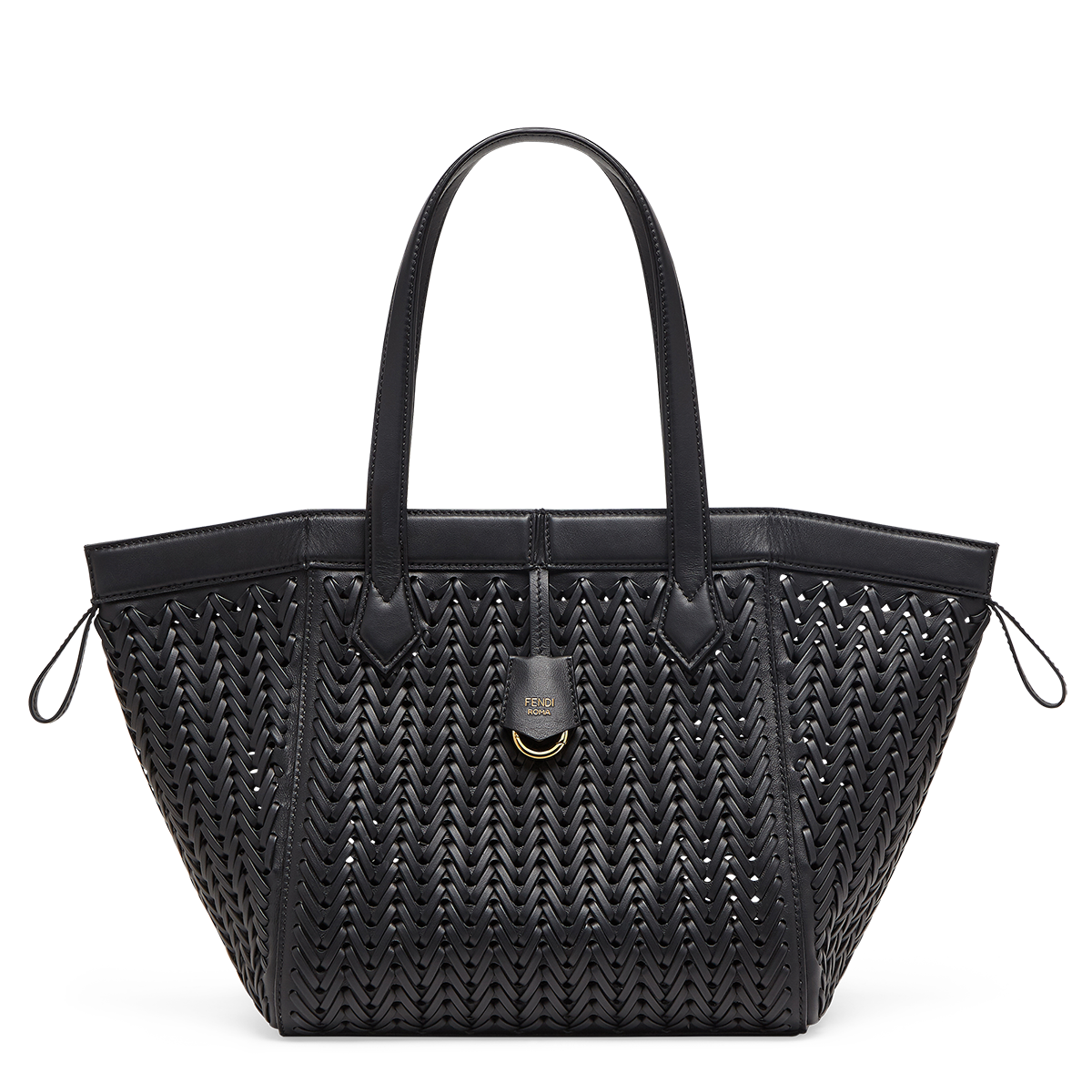 ブラック インターレースレザーバッグ〈FENDI Origami Medium〉［H27×W27×D16.5㎝］¥649,000（フェンディ／フェンディ ジャパン）※フェンディ銀座店限定