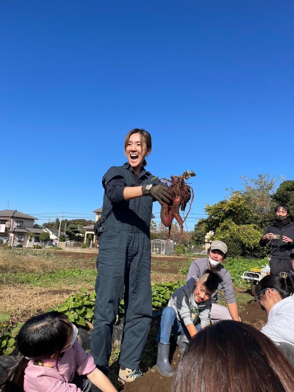 上手に収穫できると本当に嬉しい！ 大人も無邪気に喜びます。