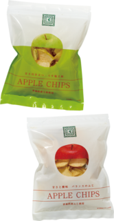 上から：APPLE CHIPS 王林、同 ふじ 各¥410