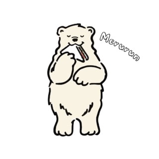 サンドイッチを頰張るなんとも愛くるしいクマはオリジナルキャラクターのメルるん♪