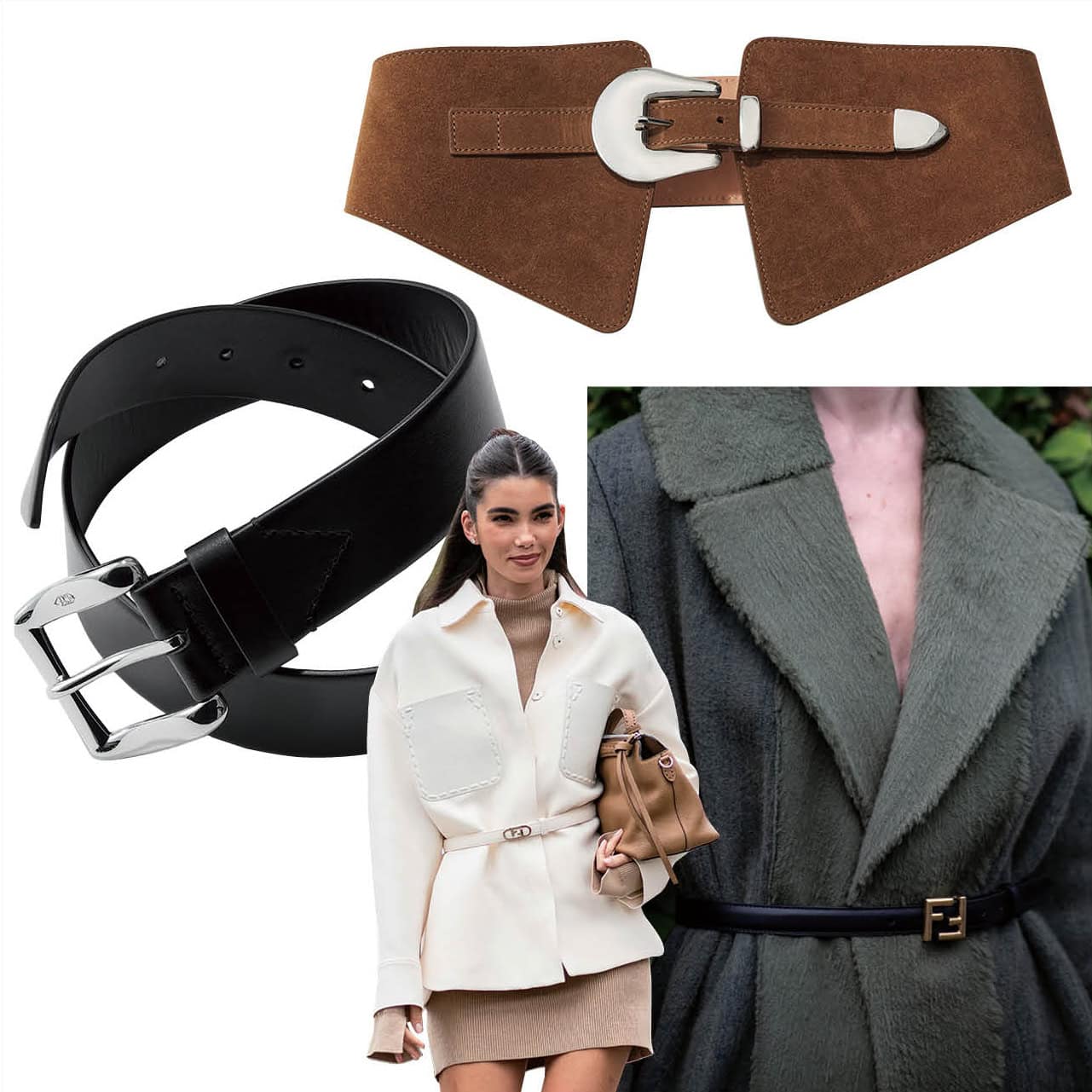 ランウェイでも多数目撃！アウターの上にオンする「オーバーベルト」が