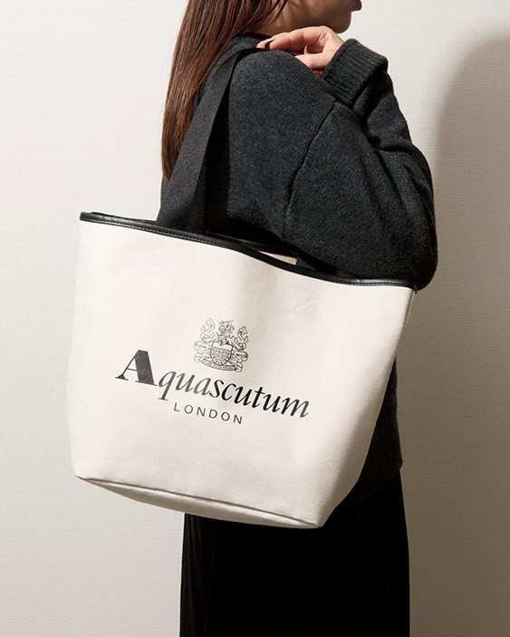 Aquascutum / アクスキュータム 老舗英国ブランドの お洒落でシックなビッグトート