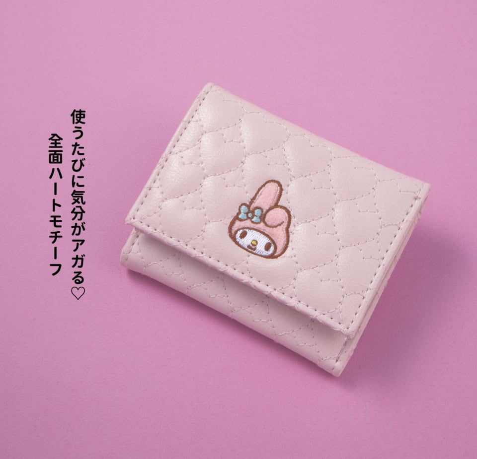 【スウィート3月号増刊】MY MELODY ふわふわ刺繍がポイント マイメロディ ハートキルティングミニ財布