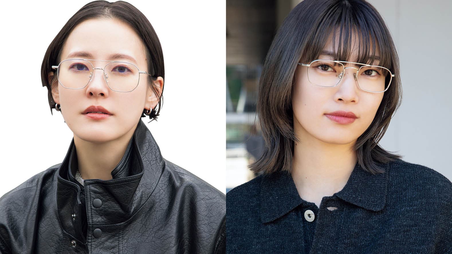 30代・40代スナップ3選】ダブルブリッジの眼鏡で、シンプルスタイルに