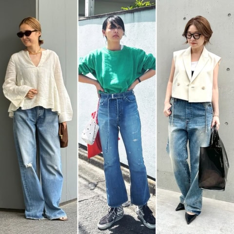 【30代・40代スナップ】薄色×ダメージデニムが人気！ おしゃれ業界人の最旬デニムコーデ7選