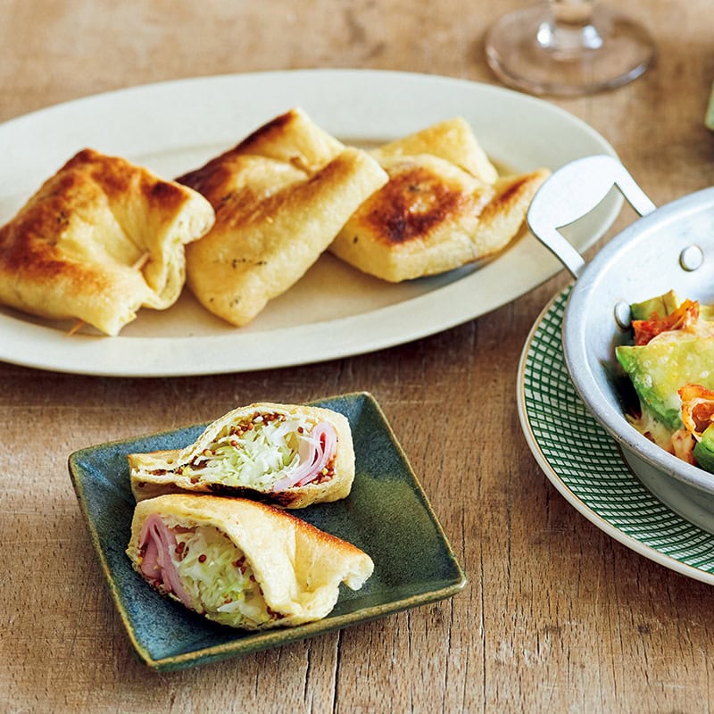 15分で絶品おつまみ完成!「アボカドとキムチのチーズ焼き」「ハムとキャベツの油揚げ焼き」レシピ