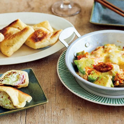 15分で絶品おつまみ完成！「アボカドとキムチのチーズ焼き」「ハムとキャベツの油揚げ焼き」レシピ