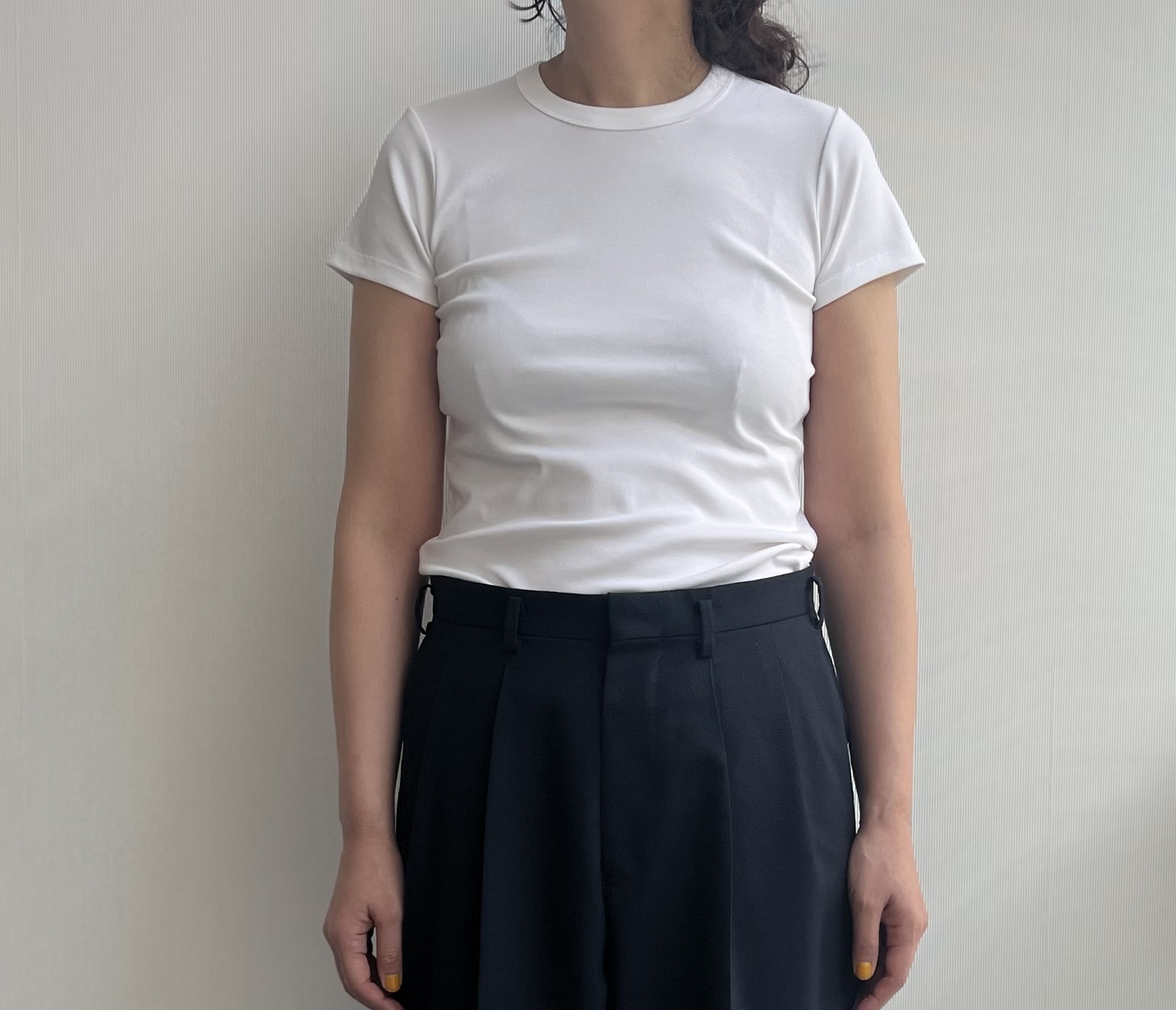 涼感汗じみしにくいクルーネック半袖Tシャツ￥1,490（無印良品）