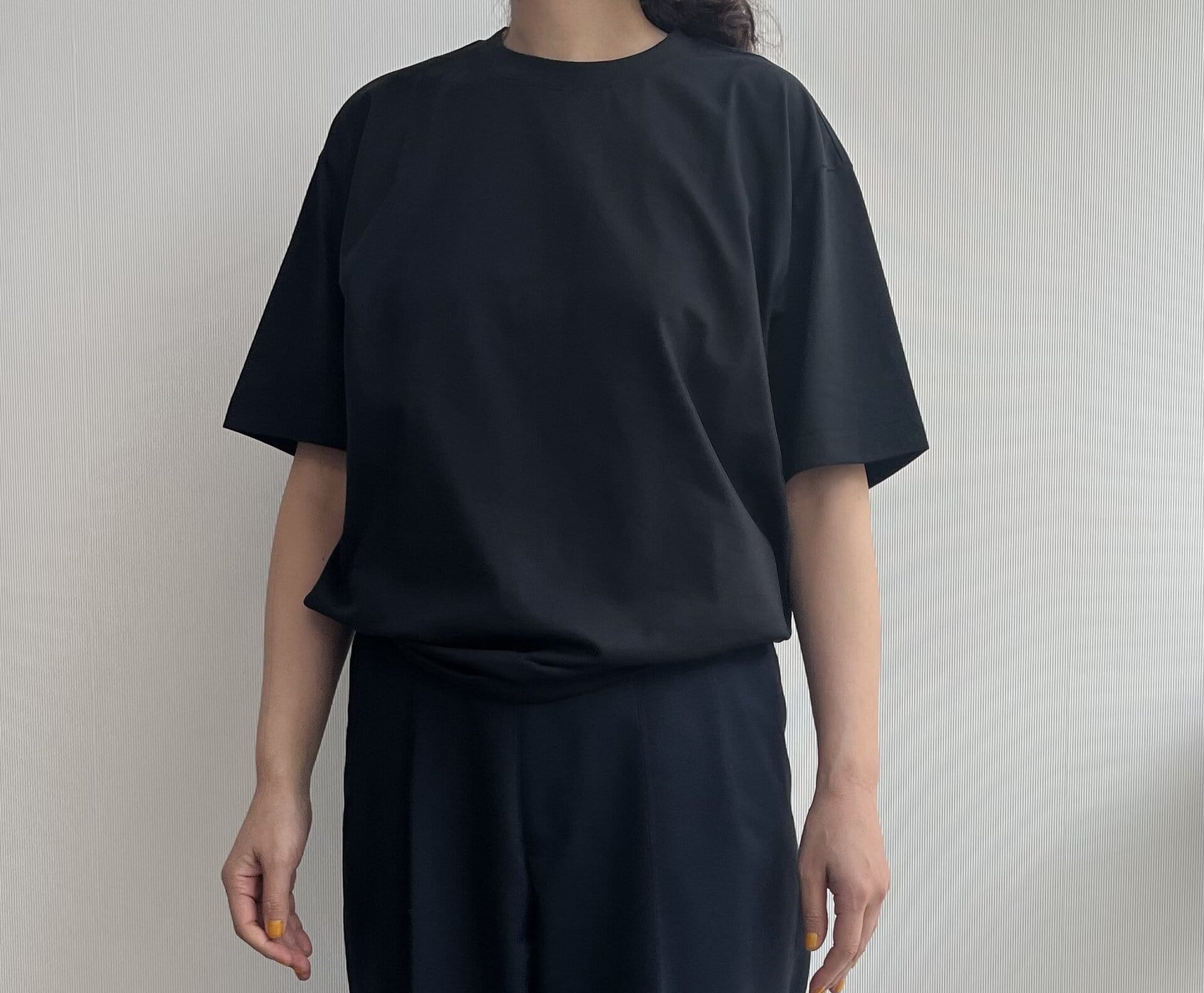 天竺編みクルーネック半袖Tシャツ￥990（無印良品）