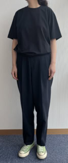 【天竺編みクルーネック半袖Tシャツ（メンズLサイズ）】このオーバーサイズ感、好きです！ 適度に落ち感もあるのでガタイがよく見えないのも優秀