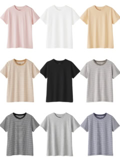 天竺編みクルーネック半袖Tシャツのカラバリはこちら！