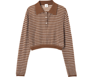 透け感があるので大人っぽく着られる。ポロニット¥18,700（ロク／ロク アオヤマ）