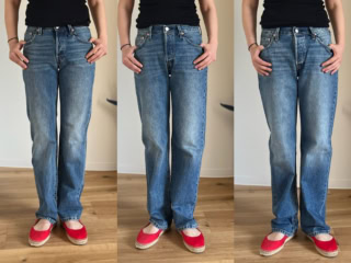 左から25・27・28インチ。「501® 90’S」各￥17,600（リーバイス®）
