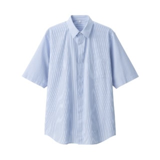 紳士 ポプリン比翼半袖シャツ￥5,990（MUJI Labo）