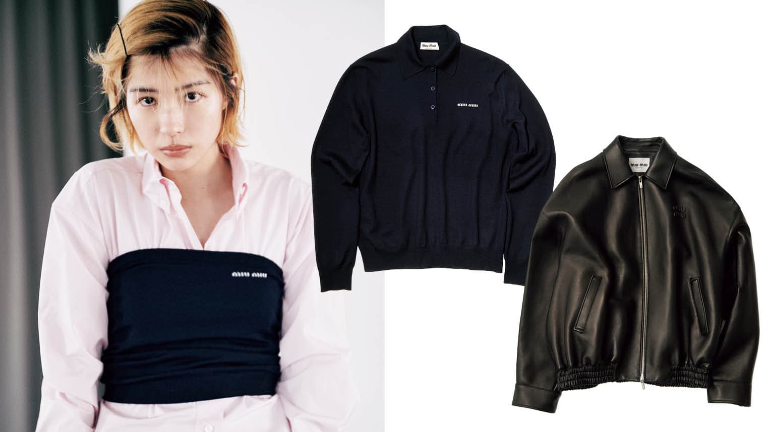 miu miuボーダートップス♡ポロシャツ♡百々千晴♡ウォニョン着用♡ 違和感たっぷりの可愛さに心奪われまくり」百々千晴が欲しい