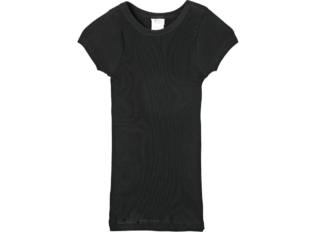 柔らかく伸びのよい上質なコットン100%の素材を使用したリブのフレンチスリーブTシャツ。¥7,480（ジチピ／フォーチュンチー ジャパン）