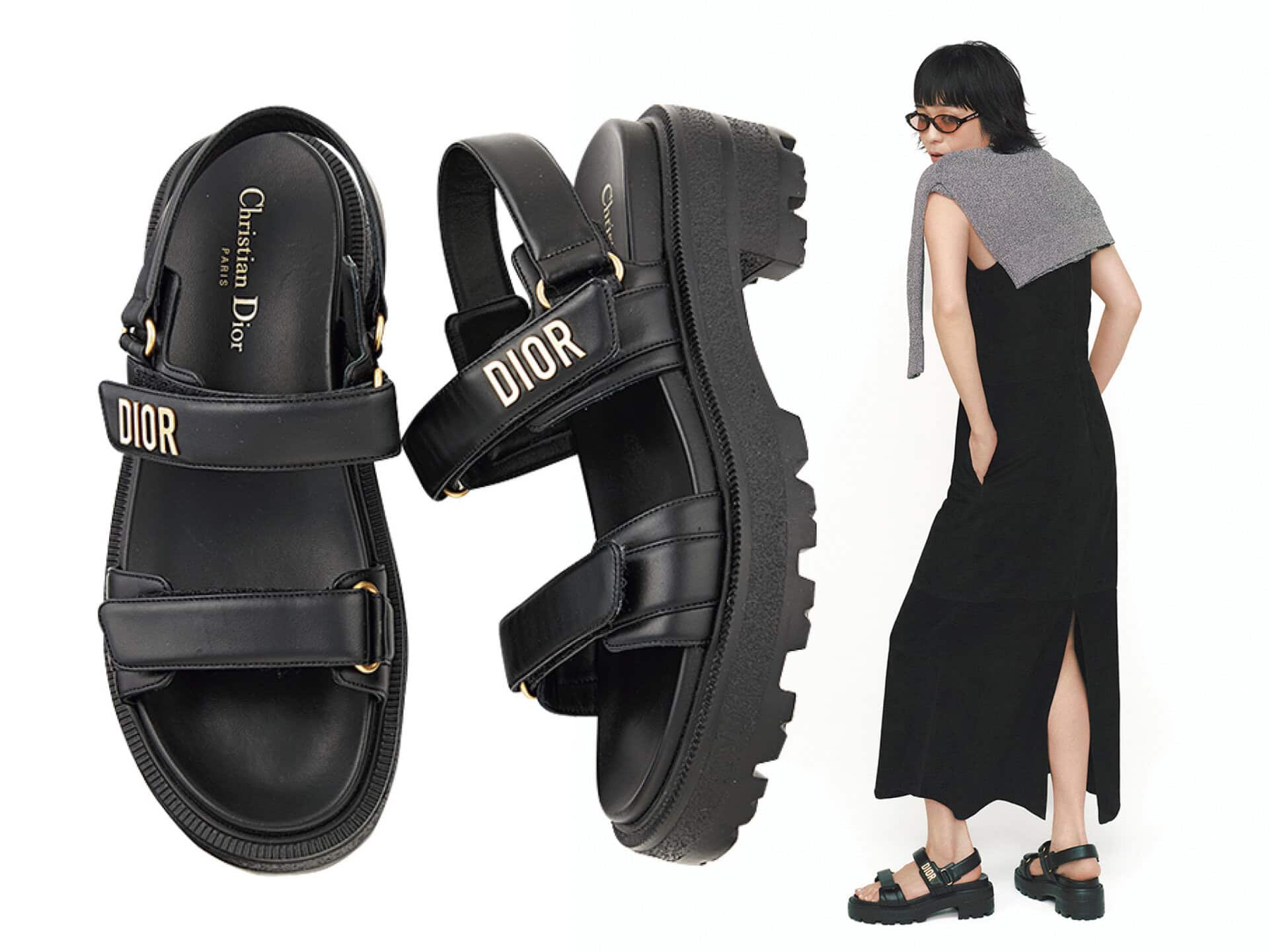 歩きやすくてドレス1枚でも洒落見え。【ディオール】のスニーカー