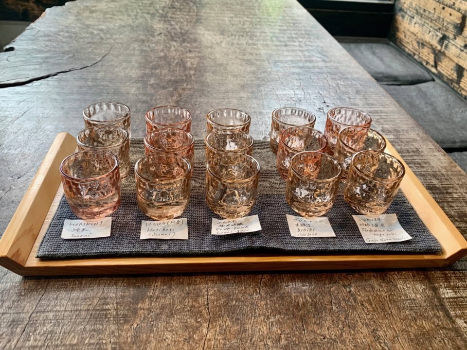 小豆島酒造のCafe＆Bar 日本酒飲み比べ