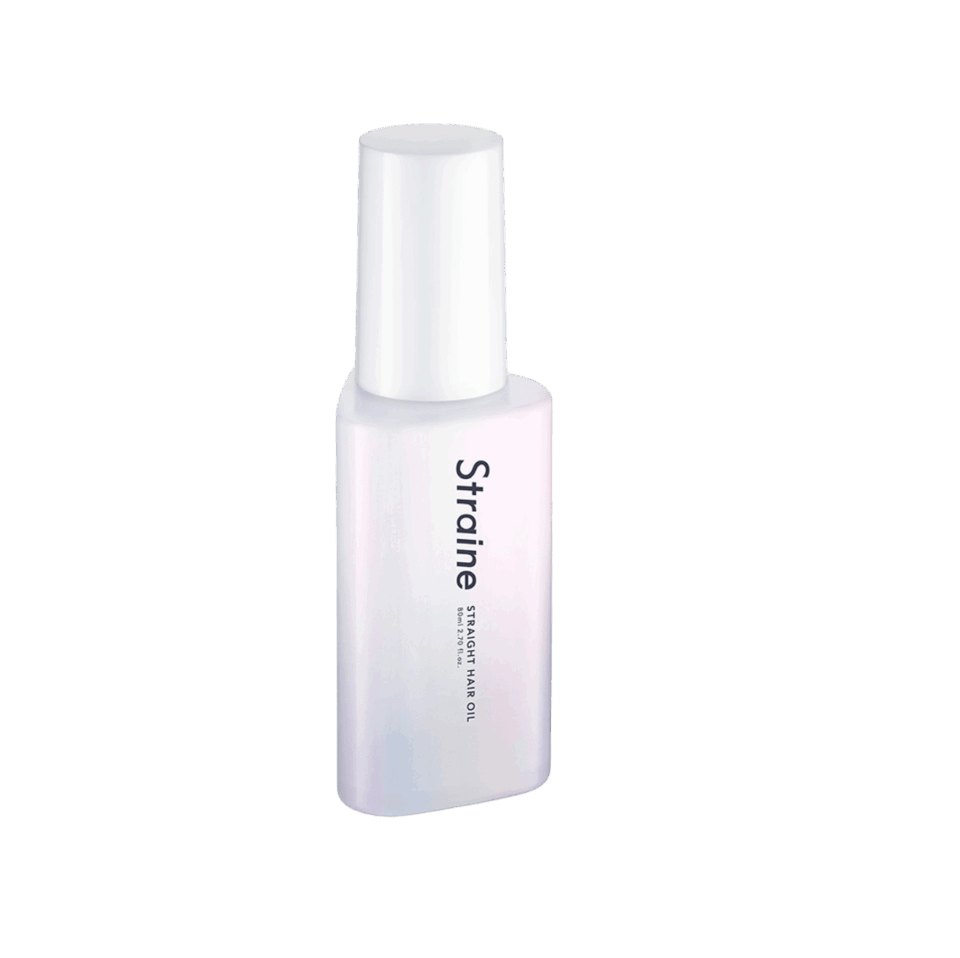 ストレイン ストレートヘアオイル　ホワイトブロッサムの香り 80mL ￥1,980※全国のバラエティストア（ロフト、ハンズ、ショップインなど）で先行発売中、2025年7月1日全国のドラッグストアで発売開始