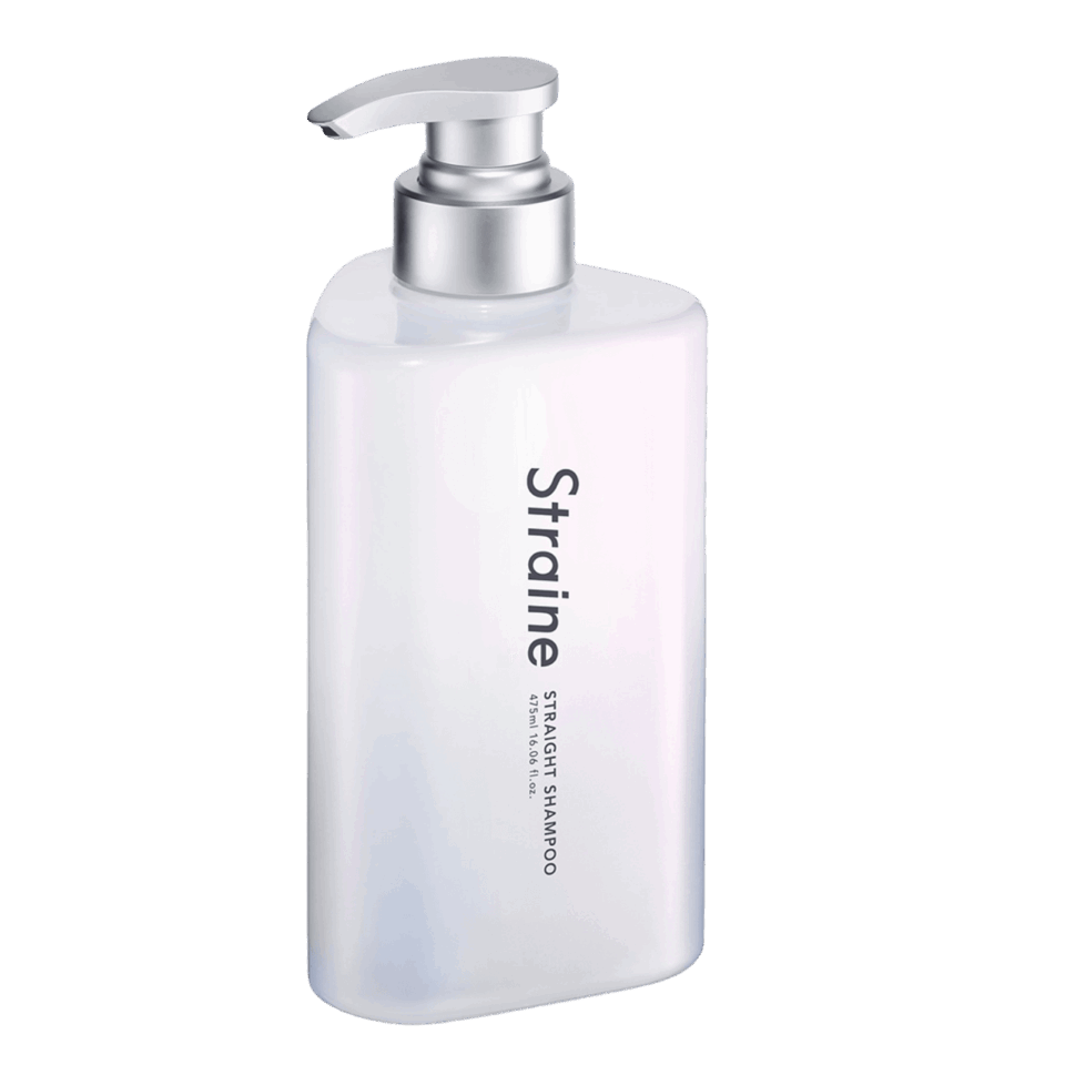 ストレイン ストレートシャンプー　ホワイトブロッサムの香り 475mL ￥1,980、詰め替え用 400mL ￥1,540※全国のバラエティストア（ロフト、ハンズ、ショップインなど）で先行発売中、2025年7月1日全国のドラッグストアで発売開始