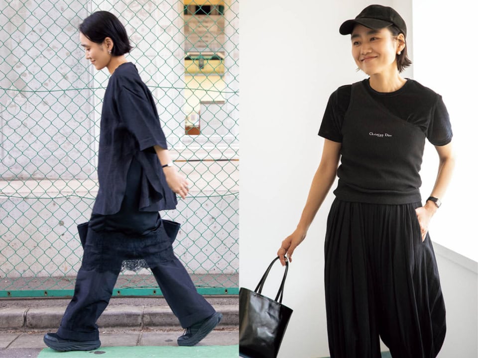 スタイリスト金子綾の【黒】のおしゃれのカギはレースや異素材、ほっこりしないベージュ合わせだった！