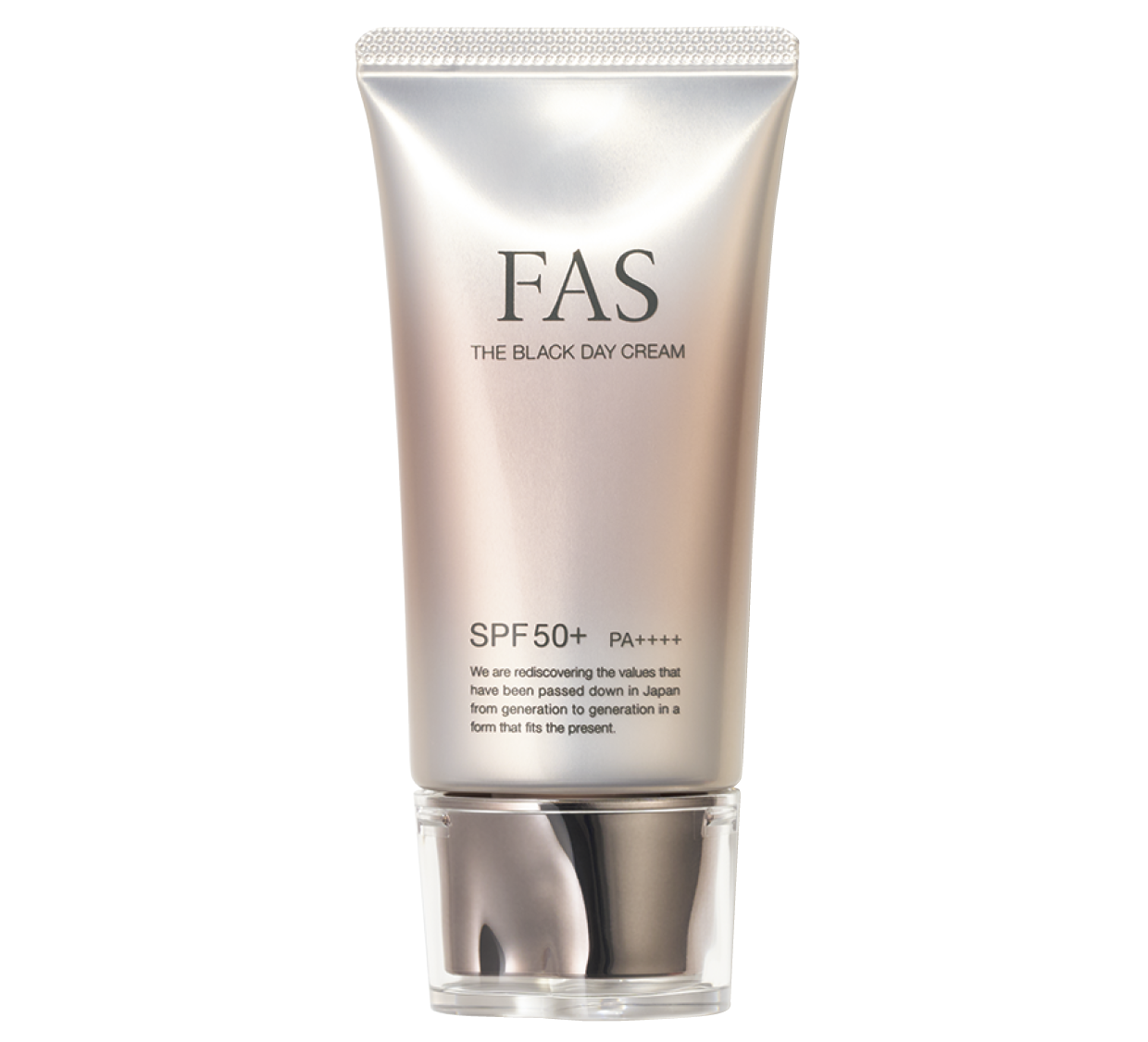 FAS ザ ブラック デイ クリーム SPF50+/PA++++ 40g ¥6,600（シロク）