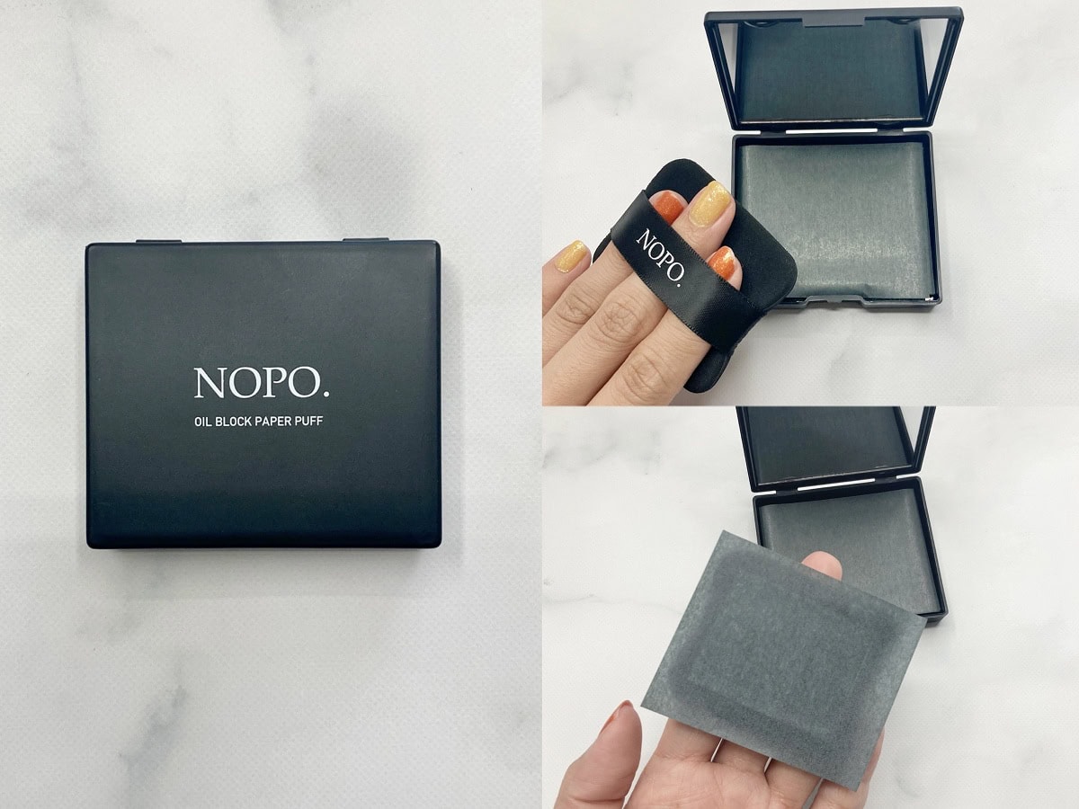 NOPO. オイルブロックペーパーパフ チャコール 100枚入り（粘着シート7枚入り￥990）