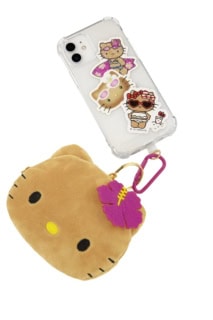 スマホケース用のクリアホルダーとカラビナを搭載