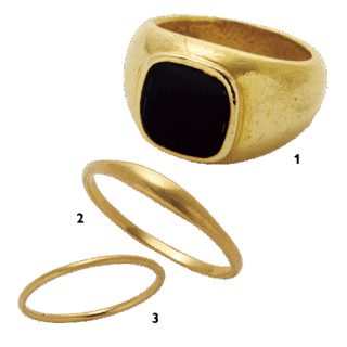 1・2 LOROのリング　3 GIGI JEWELRYのリング