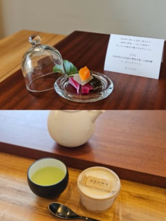 部屋に用意されていた琥珀糖やアイスも自家製