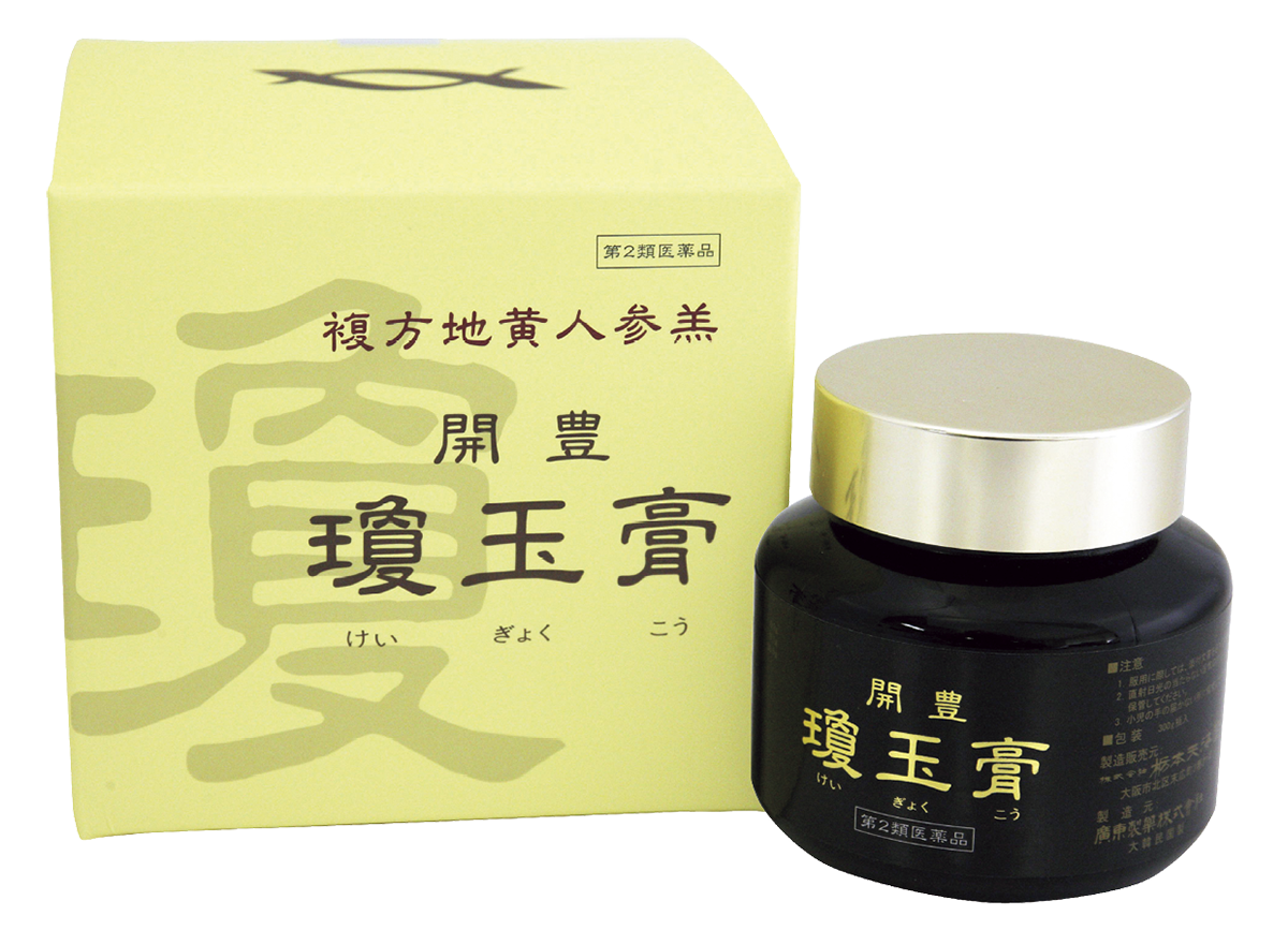 生地黄などの生薬とハチミツを配合。トロリとしたエキスはそのまま服用しても湯で薄めても。開豊 瓊玉膏 ［第2類医薬品］ 300g ¥15,180（栃本天海堂）
