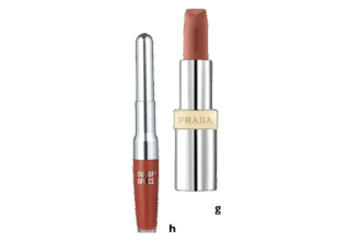 g PRADA BEAUTYのモノクローム ウェイトレス リップカラー（マット レザー） B01 h OUT OF OFFICEの2in1 リップグロス + リップライナー LC504は本人私物