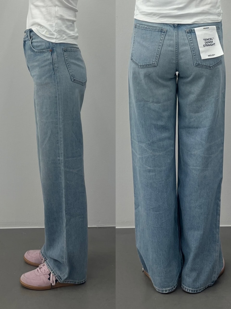 【TENCEL ™ DENIM STRAIGHT】本当に落ち感が美しいですよね。軽くてはき心地も抜群なので、大人のワードローブに欠かせない1本になるはず！