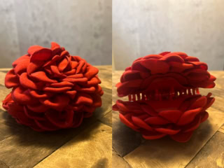 フラワー生地ヘアクリップ￥2,990（ザラ）