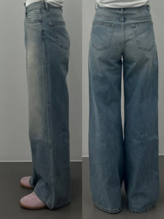 【CROSS WAIST WIDE STRAIGHT】腰まわりのラインもめちゃくちゃキレイですね。ハイウエストなので安心感もありますし、これは大人もぜひはいてほしい！