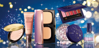 ａ. フェイスアップ プレストパウダー（おしろい） SPF23 PA++［現品］※シアー パウダー、またはモイスチュアコート ジェルでも可。フェイスアップ プレストパウダーはリフィルのみでも可 ｂ. スキンブライト クリーム CC（化粧下地） SPF50+ PA++++［現品］※モイスチュア クリア ベース、コネクティング ベースでも可 ｃ. フローレス フィット（ファンデーション） SPF35 PA+++［現品］※リフィルのみでも可 ｄ. ビューティーアンサンブル リップパレット ［限定品］リップの人気カラーを集めた、ブラシ付きの5色パレット。大人の肌をぐっと引き立たせます。 ｅ. ビューティーアンサンブル ハイライト ［限定品］ホワイト、ナチュラルピンク、ラベンダーピンクの3色のパステルカラーのハイライト。顔に自然な立体感と上品なツヤを与え、華やかな印象に。 ｆ. ネイルオイル ［限定品］心地よく、爽やかな香りの、ウォーター層とオイル層の2層タイプ。爪や指先にうるおいを与え、なめらかに整えます