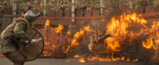 映画「ヒックとドラゴン」バイキングとドラゴンの戦闘シーン