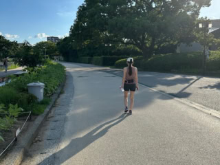 旅先でも走ります。写真上は福岡の大濠公園にて。
