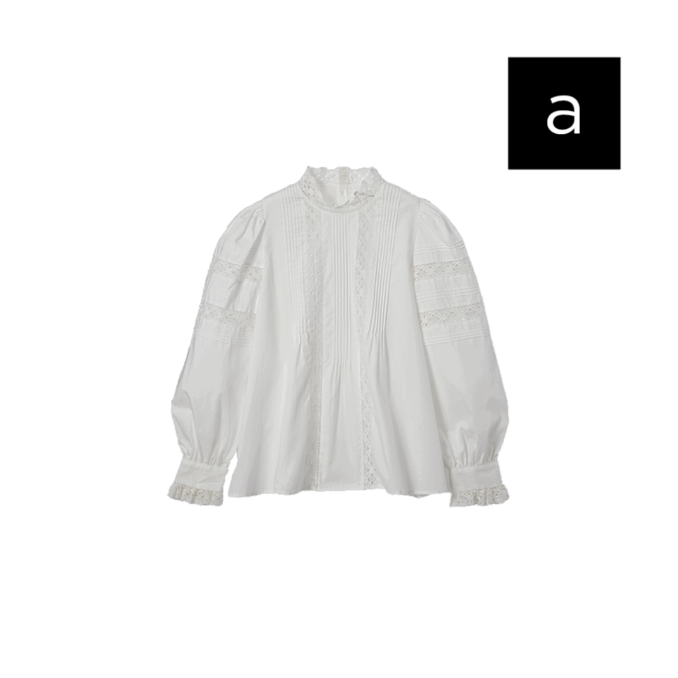 【Bilitis dix-sept ansのレースブラウス】 甘テイストのブラウスに合わせるとちょうどいい塩梅に。USEDっぽいデザインをセレクトすれば、てらいなく着られます。¥39,600(ビリティス・ディセッタン/ビリティス)