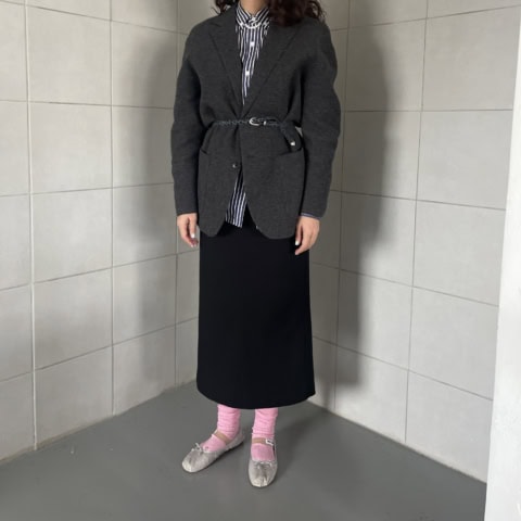 旬のビッグショルダーで高見え！【ユニクロ：シー】7,990円のメンズのニットジャケットは買いです