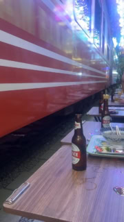 こんなギリギリを通るんです！ 隣に座っていた欧米人の団体さんと一緒に、「フォー！ 」と盛り上がりました（笑）