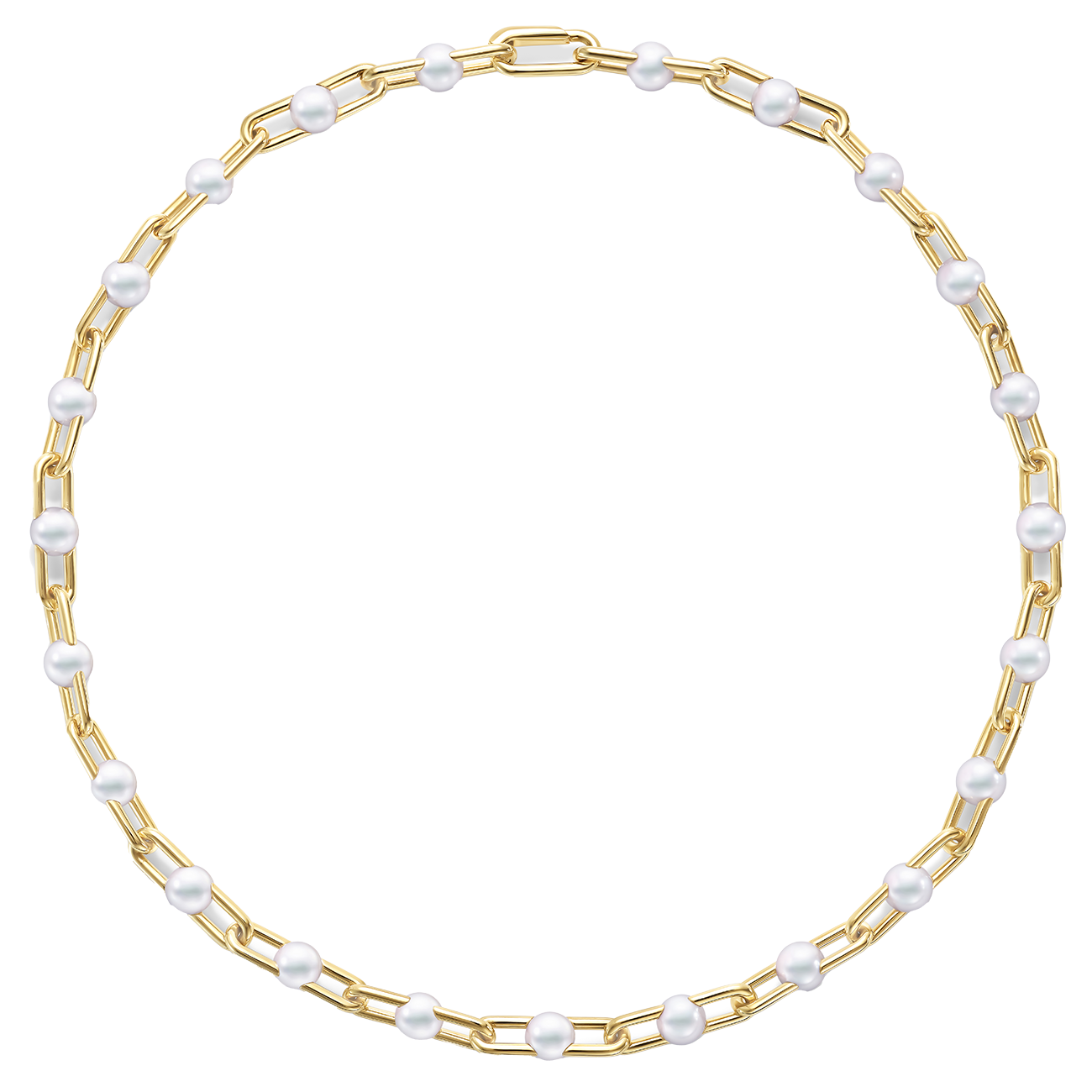 ネックレス〈ファイン リンク〉［18Kイエローゴールド×あこや真珠］¥4,620,000（TASAKI）