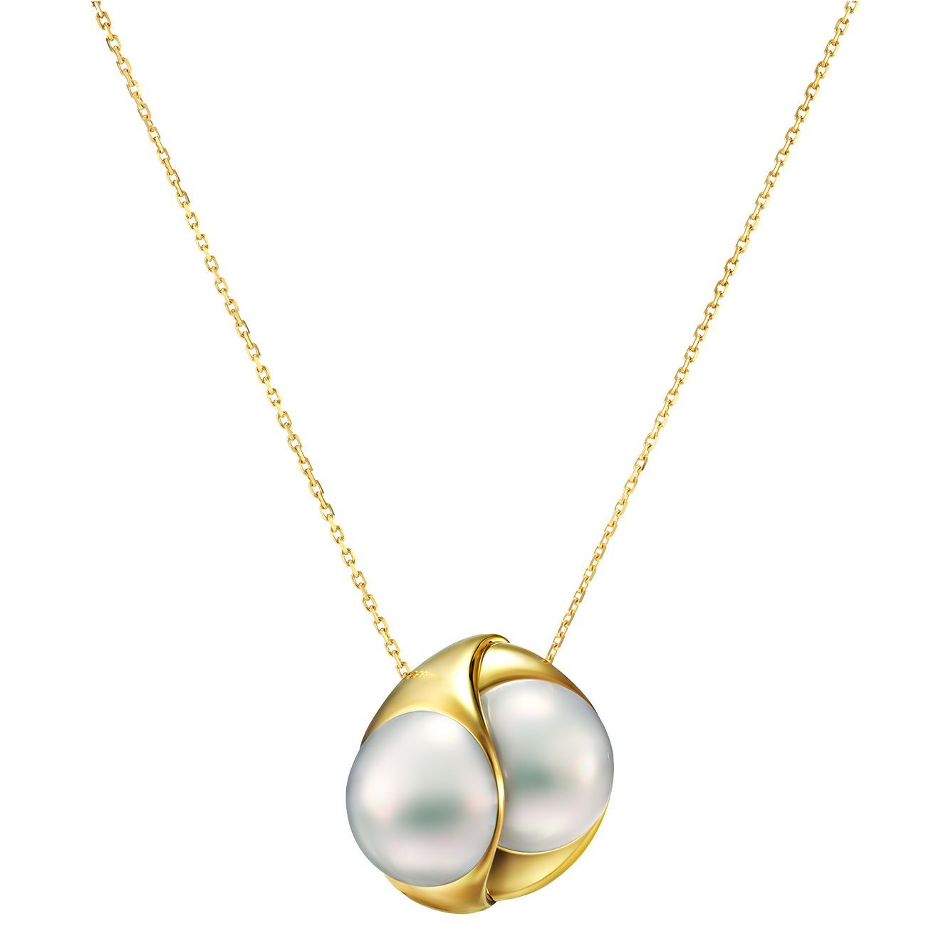 ペンダント〈リキッド スカルプチャー〉［18Kイエローゴールド×マベ真珠］¥1,430,000（TASAKI）