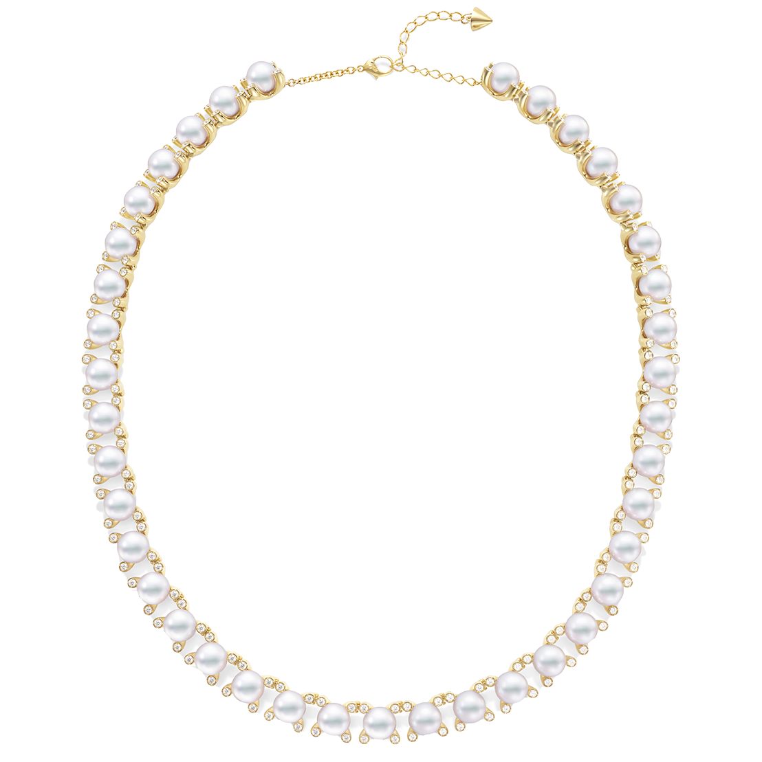 ネックレス〈プロング〉［18Kイエローゴールド×あこや真珠×ダイヤモンド］¥13,200,000（TASAKI）
